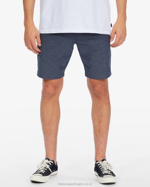 Men Navy Billabong Crossfire Mid Submersible Shorts 19'' 80P8274