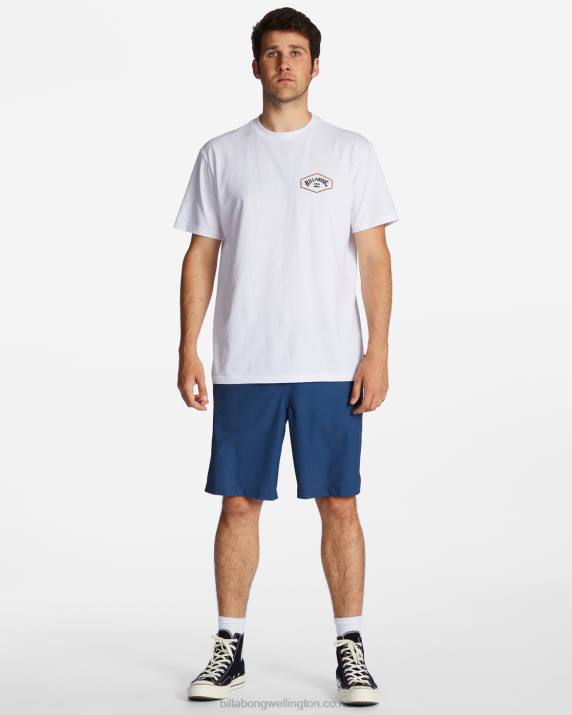 Men Space Blue Billabong Surftrek Trail Technical Elasticized Shorts 80P8233