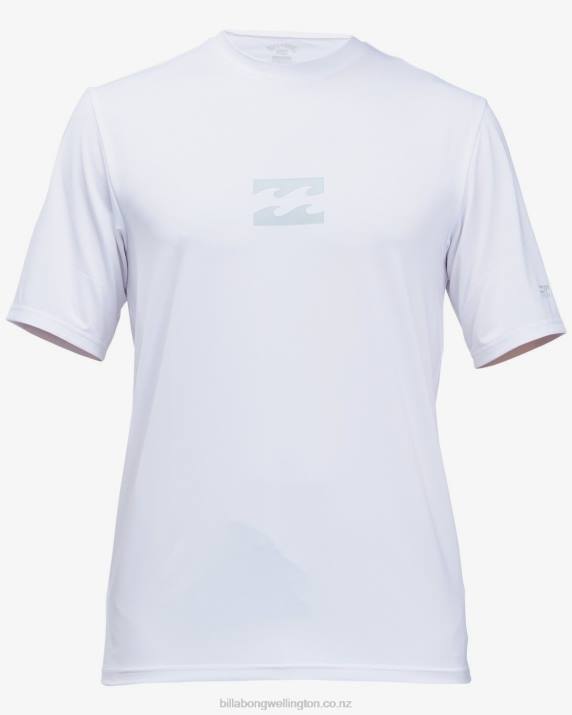 Men White Billabong All Day Wave Loose Fit UPF 50+ Short Sleeve Surf Tee 80P8283