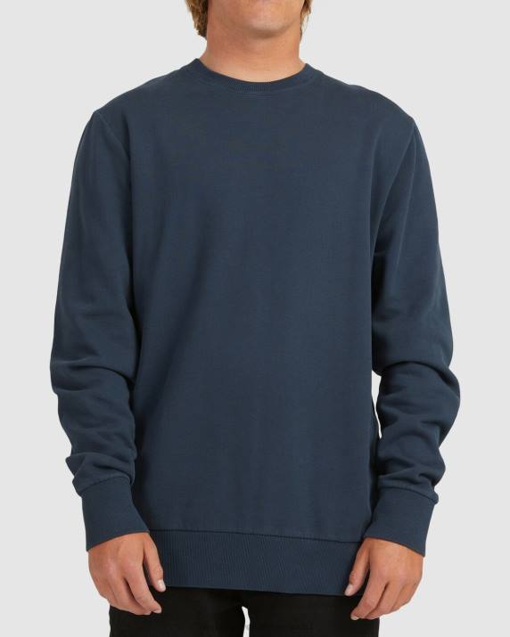 Men Navy Billabong Overdyed Crewneck Sweatshirt 80P8561 Men Navy Billabong Overdyed Crewneck Sweatshirt 80P8561