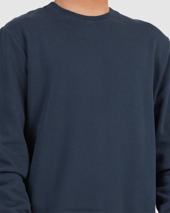 Men Navy Billabong Overdyed Crewneck Sweatshirt 80P8561