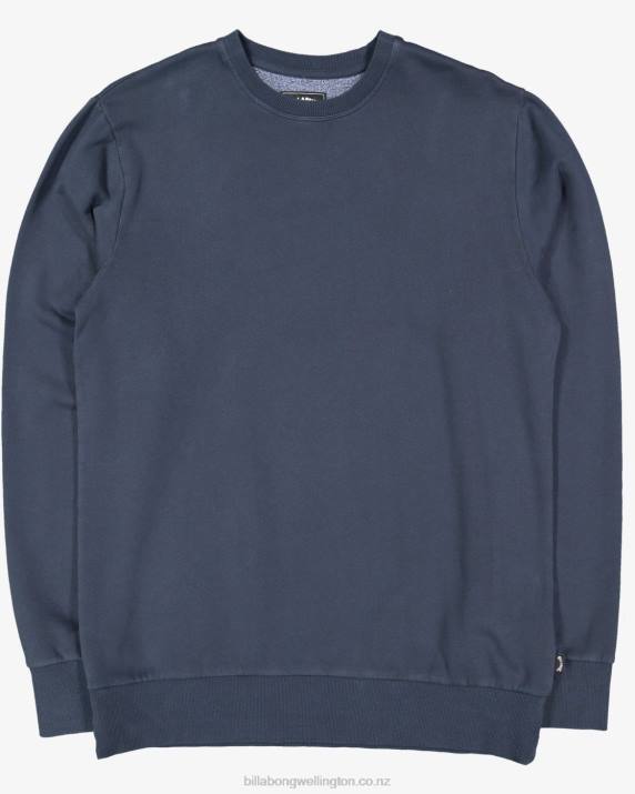 Men Navy Billabong Overdyed Crewneck Sweatshirt 80P8561