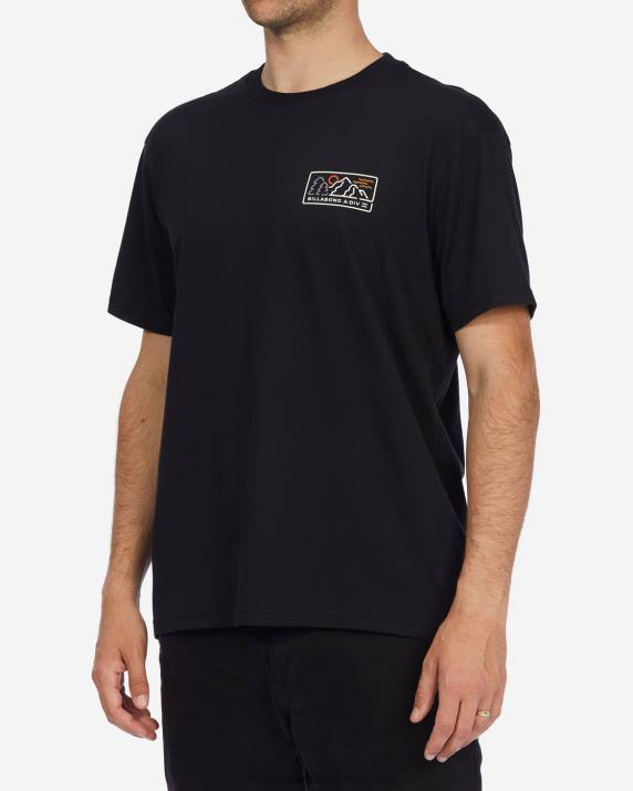Men Black Billabong A/Div Range Organic Short Sleeve T-Shirt 80P8457