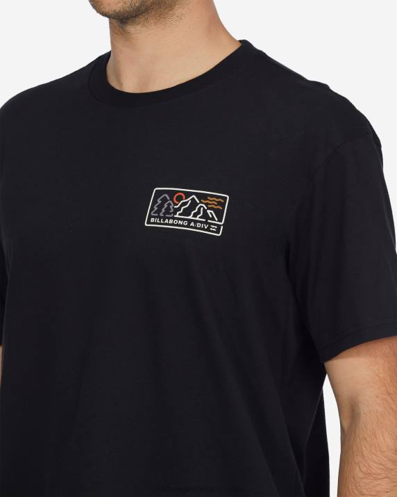 Men Black Billabong A/Div Range Organic Short Sleeve T-Shirt 80P8457