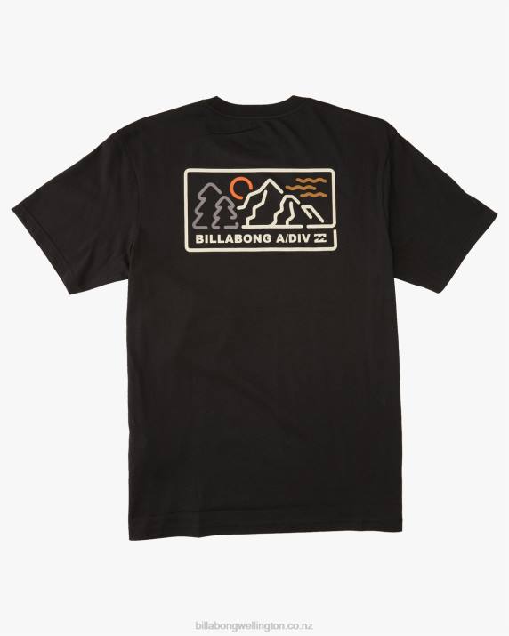 Men Black Billabong A/Div Range Organic Short Sleeve T-Shirt 80P8457