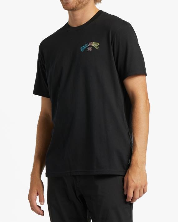 Men Black Billabong Arch Fill T-Shirt 80P8306