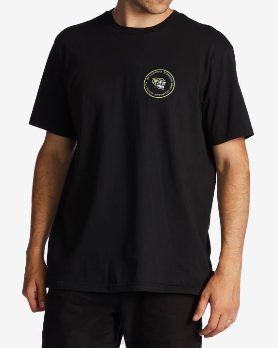 Men Black Billabong Bonez T-Shirt 80P8397