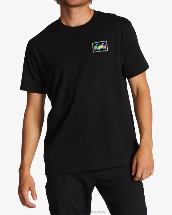 Men Black Billabong Crayon Wave T-Shirt 80P8332