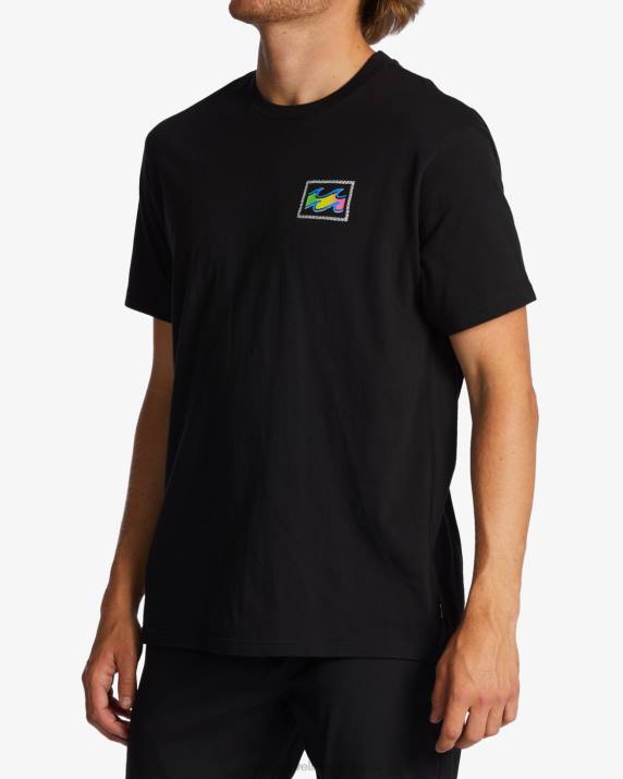 Men Black Billabong Crayon Wave T-Shirt 80P8332