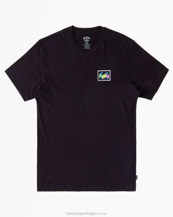 Men Black Billabong Crayon Wave T-Shirt 80P8332