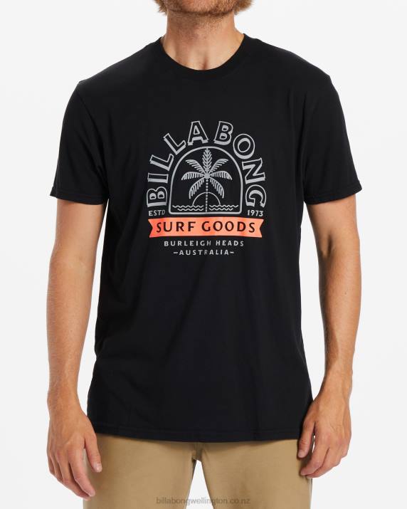 Men Black Billabong Goods Short Sleeve T-Shirt 80P8551