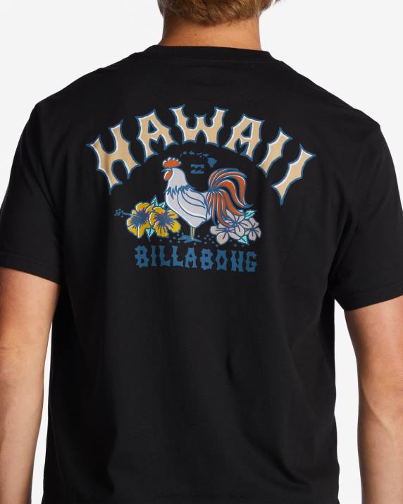 Men Black Billabong Hawaii Arch T-Shirt 80P8337