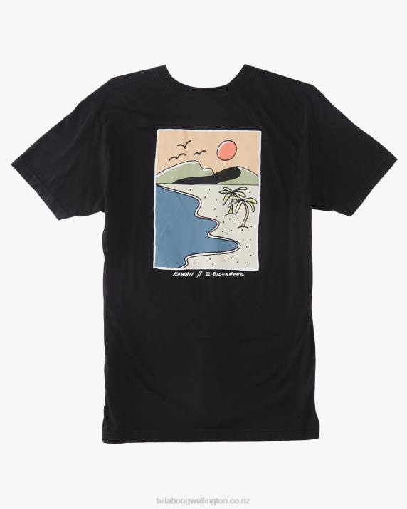 Men Black Billabong Hawaiian Tropics T-Shirt 80P8438
