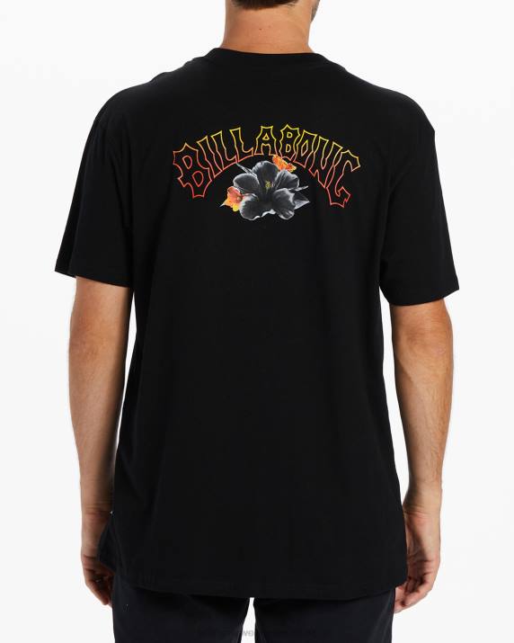 Men Black Billabong Kamea Lava Arch T-Shirt 80P8497