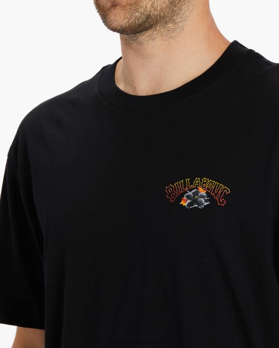 Men Black Billabong Kamea Lava Arch T-Shirt 80P8497