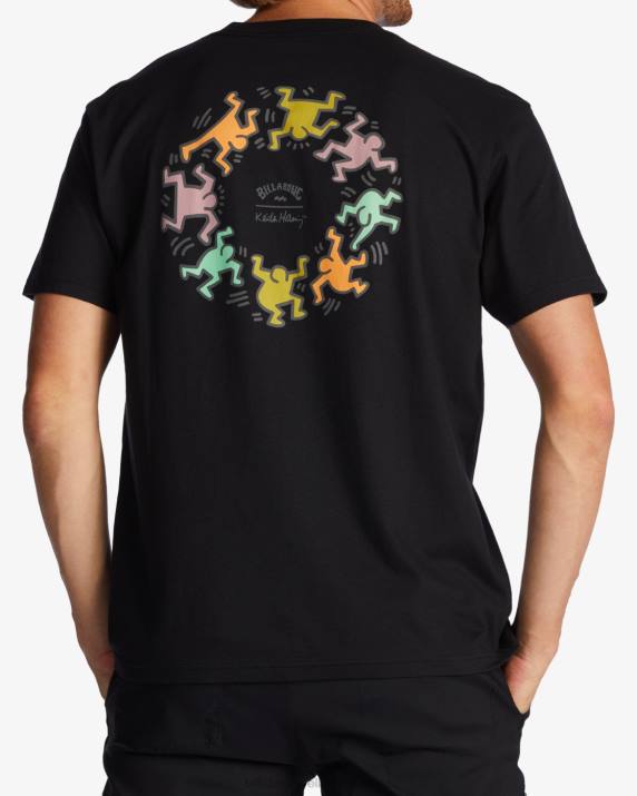 Men Black Billabong Keith Haring Bash - T-Shirt 80P8220