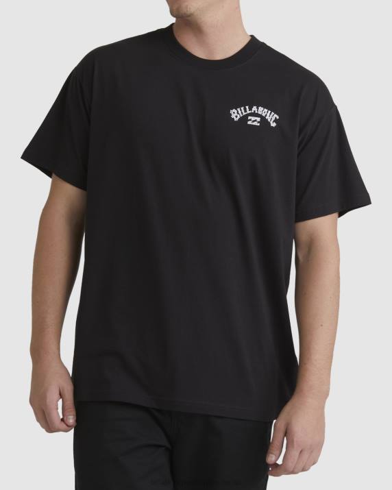 Men Black Billabong Pilpeled Arch Short Sleeve T-Shirt 80P8419