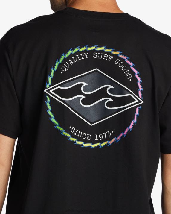 Men Black Billabong Rotor Diamond T-Shirt 80P8559