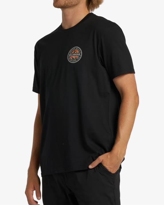 Men Black Billabong Rotor Short Sleeve T-Shirt 80P8439