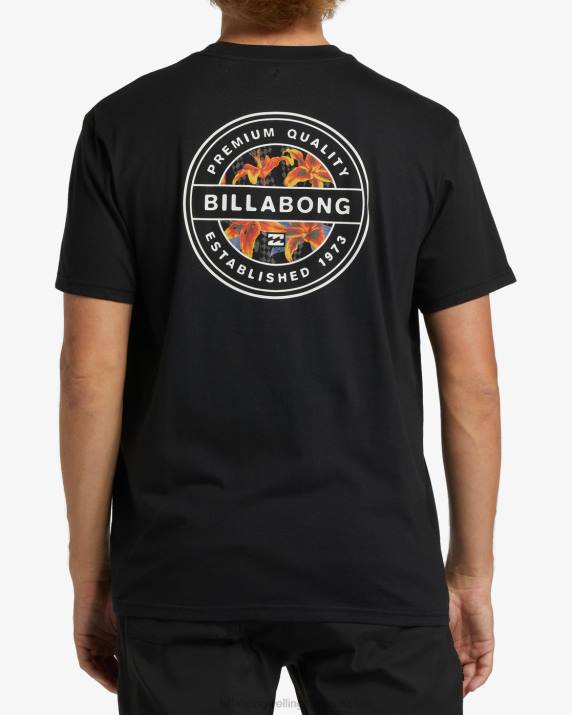 Men Black Billabong Rotor Short Sleeve T-Shirt 80P8439