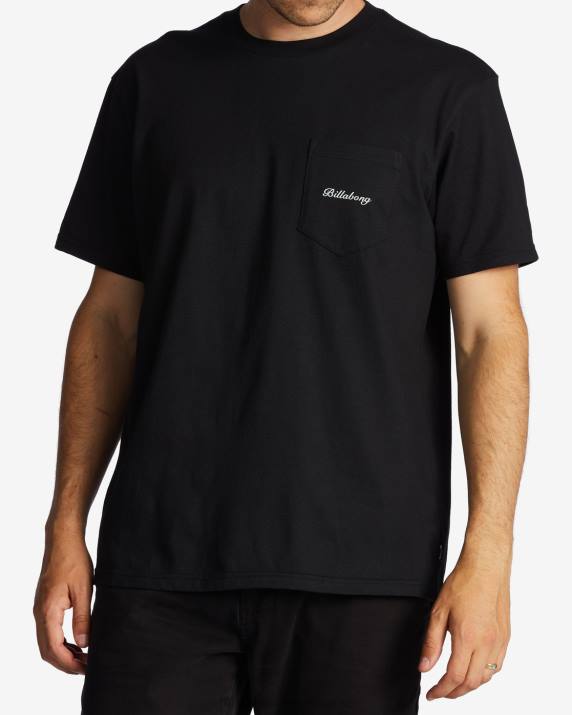 Men Black Billabong Troppo Pocket T-Shirt 80P8573