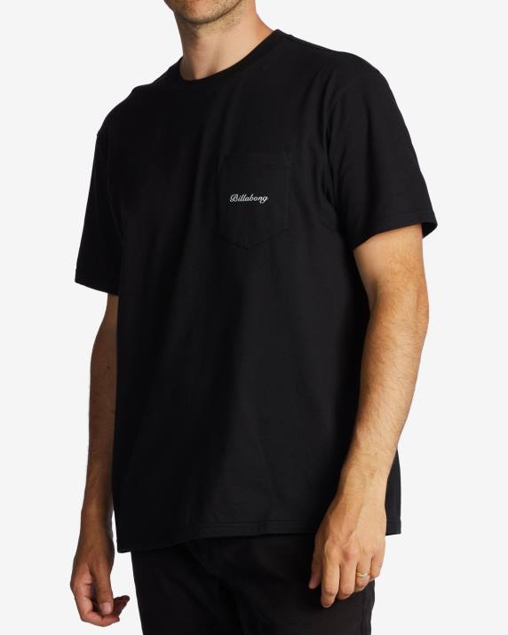 Men Black Billabong Troppo Pocket T-Shirt 80P8573