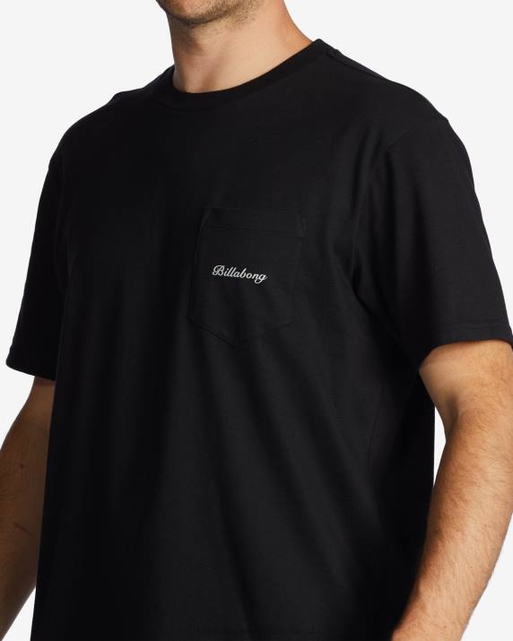 Men Black Billabong Troppo Pocket T-Shirt 80P8573
