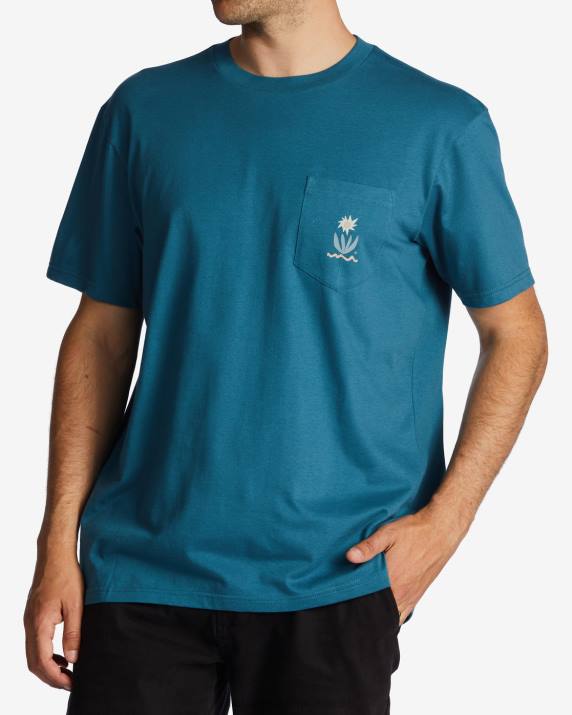 Men Blue Lagoon Billabong Troppo Pocket T-Shirt 80P8599