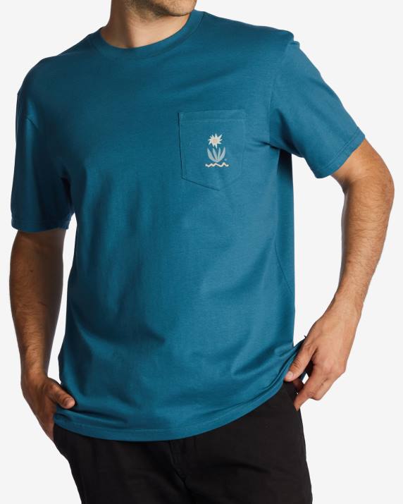 Men Blue Lagoon Billabong Troppo Pocket T-Shirt 80P8599