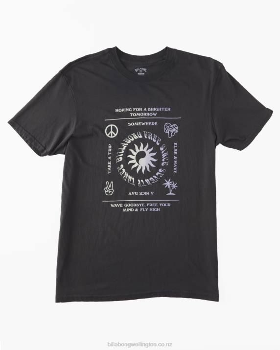 Men Charcoal Billabong Trippin Short Sleeve T-Shirt 80P8566