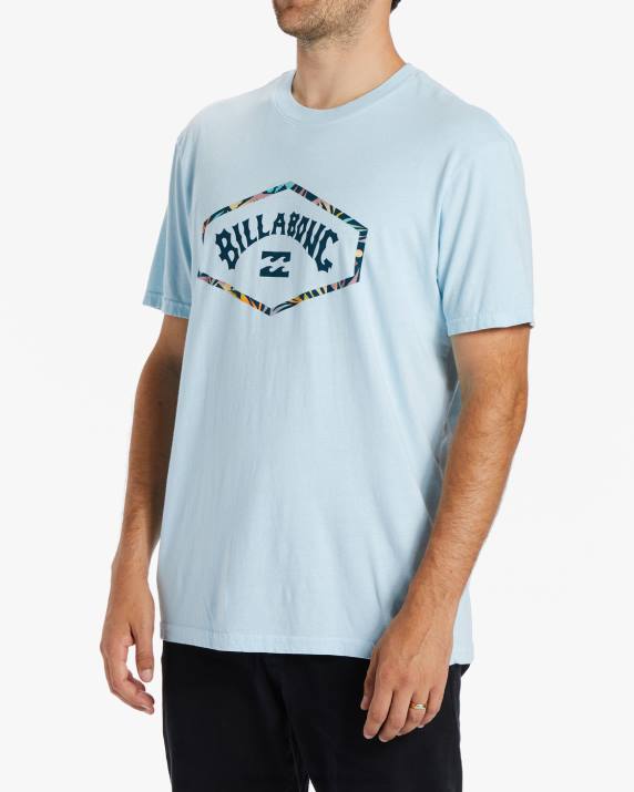 Men Coastal Blue Billabong Exit Arch Short Sleeve T-Shirt 80P8552