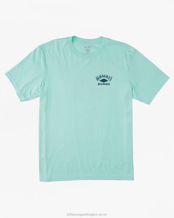 Men Cool Mint Billabong Hawaii Arch T-Shirt 80P8327