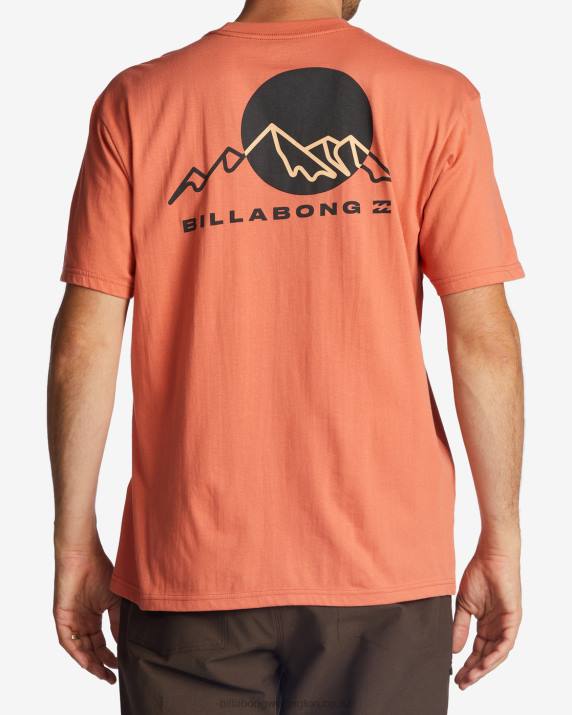 Men Coral Billabong Sunset Organic T-Shirt 80P8463