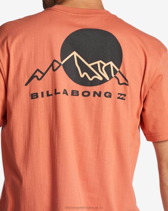 Men Coral Billabong Sunset Organic T-Shirt 80P8463