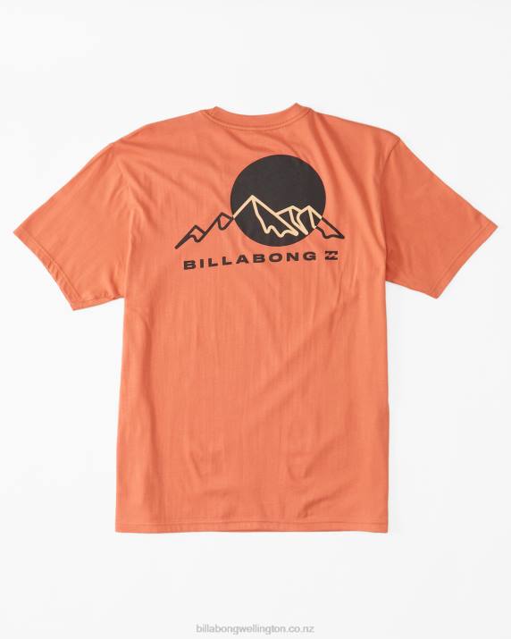 Men Coral Billabong Sunset Organic T-Shirt 80P8463
