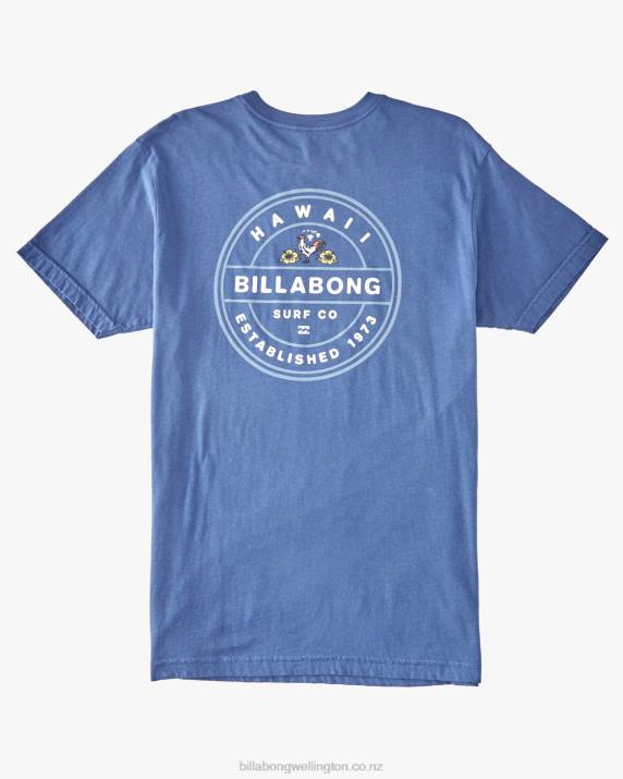 Men Dark Blue Billabong Rotor Rooster T-Shirt 80P8301