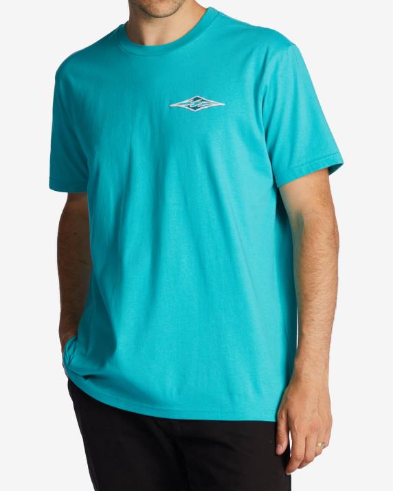 Men Dark Mint Billabong Crayon Wave T-Shirt 80P8570
