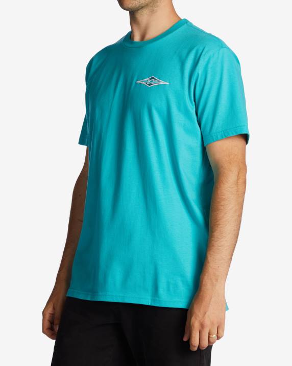Men Dark Mint Billabong Crayon Wave T-Shirt 80P8570