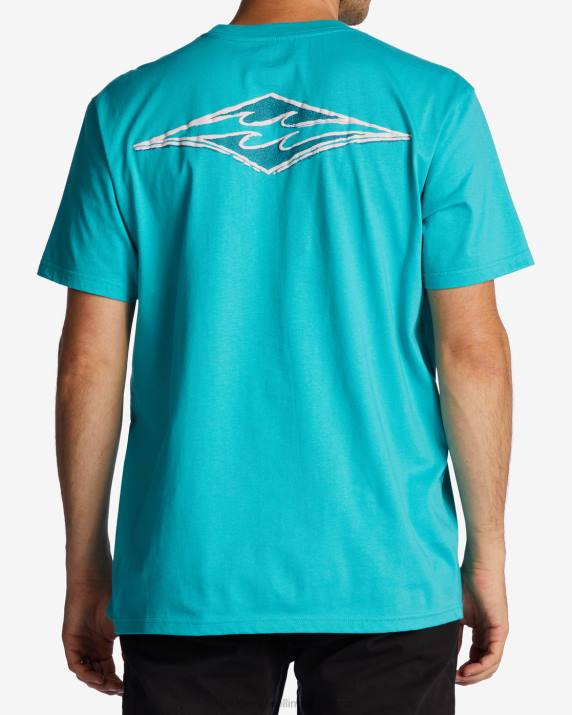 Men Dark Mint Billabong Crayon Wave T-Shirt 80P8570