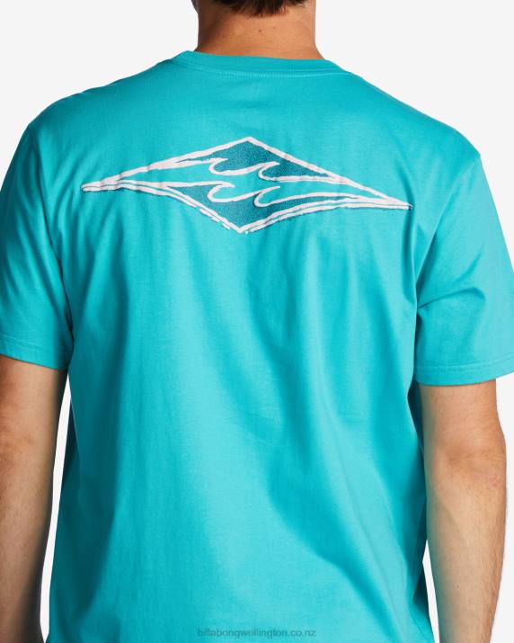 Men Dark Mint Billabong Crayon Wave T-Shirt 80P8570