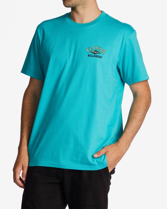 Men Dark Mint Billabong Florida Arch T-Shirt 80P8400