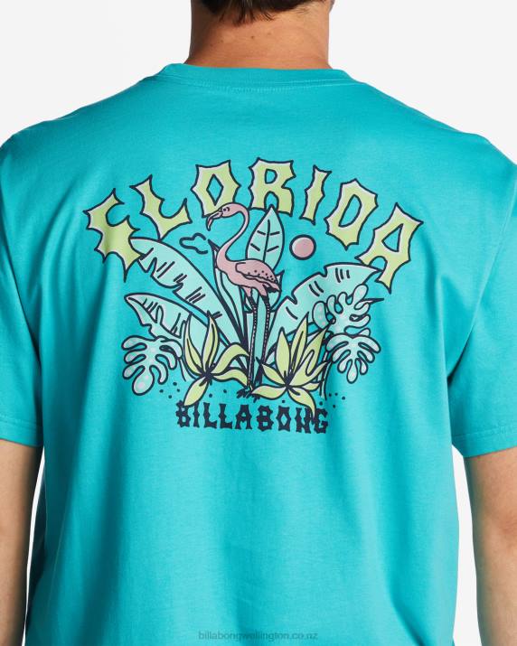 Men Dark Mint Billabong Florida Arch T-Shirt 80P8400