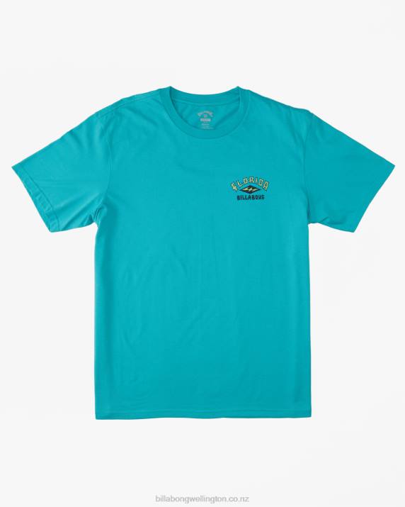 Men Dark Mint Billabong Florida Arch T-Shirt 80P8400