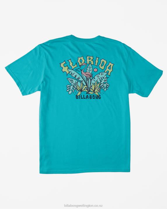 Men Dark Mint Billabong Florida Arch T-Shirt 80P8400