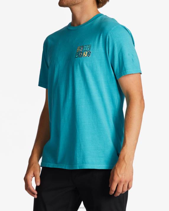 Men Dark Mint Billabong Worded T-Shirt 80P8620