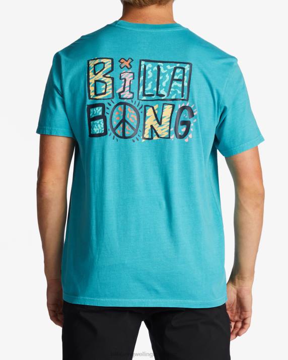 Men Dark Mint Billabong Worded T-Shirt 80P8620