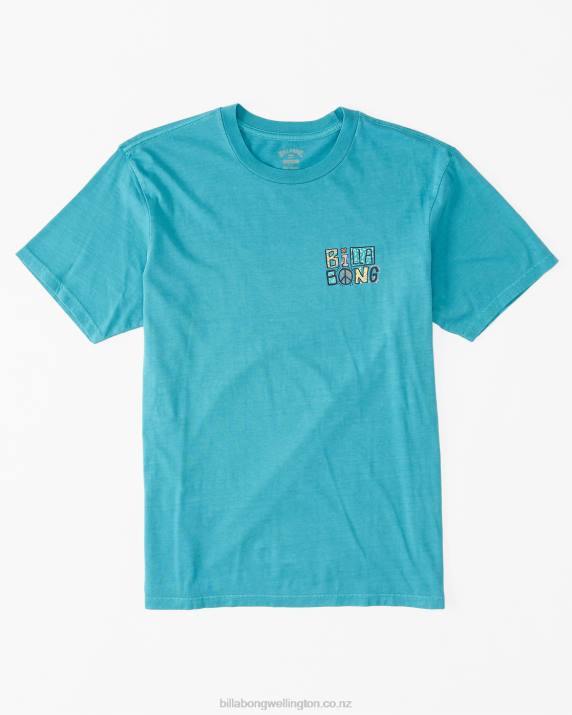 Men Dark Mint Billabong Worded T-Shirt 80P8620