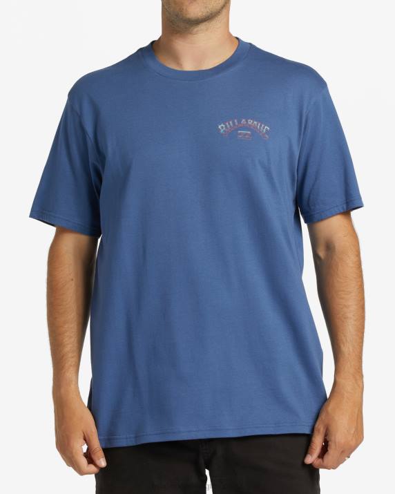 Men Dusty Blue Billabong Arch Fill T-Shirt 80P8316