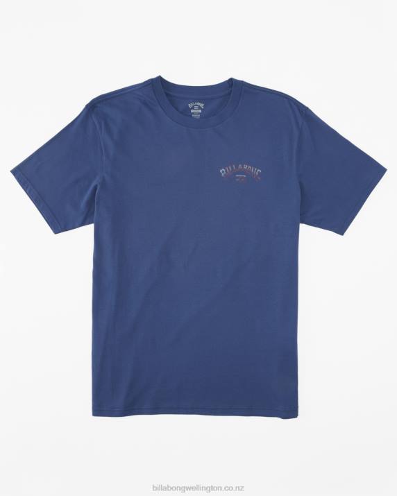 Men Dusty Blue Billabong Arch Fill T-Shirt 80P8316