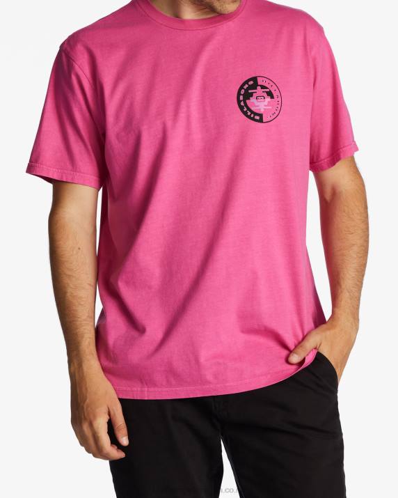 Men Fushia Billabong Connection T-Shirt 80P8374